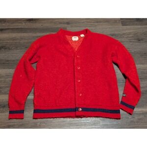 Levi's Red Relaxed Fit V Neck Coit Boxy Cardigan  Sweater Mens Medium